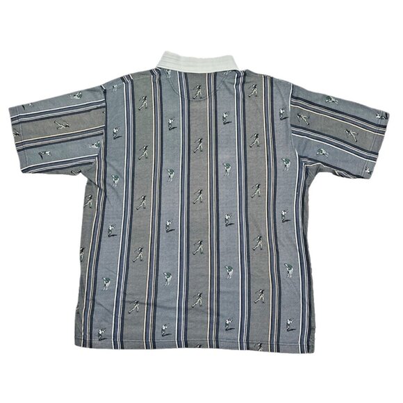 GRAND SLAM all over print aop golfer golf polo shirt LARGE tag vtg 90s golf prep - Picture 2 of 9